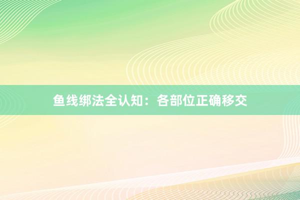 鱼线绑法全认知：各部位正确移交