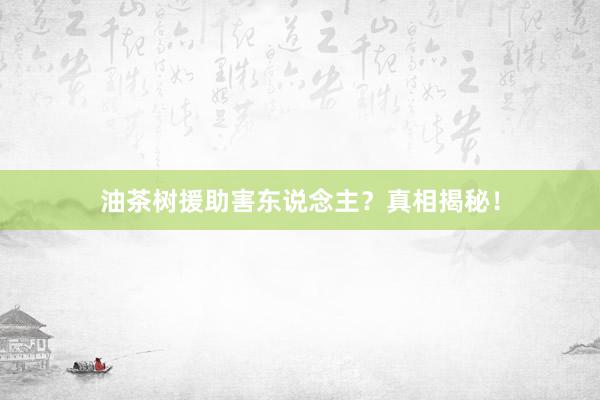 油茶树援助害东说念主？真相揭秘！